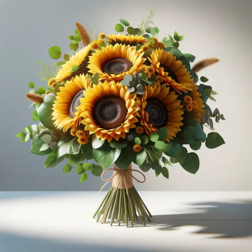 ramo de girasoles amarillo