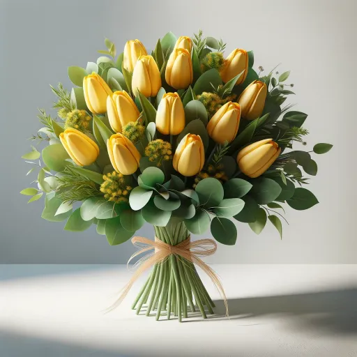 ramo de tulipanes amarillo
